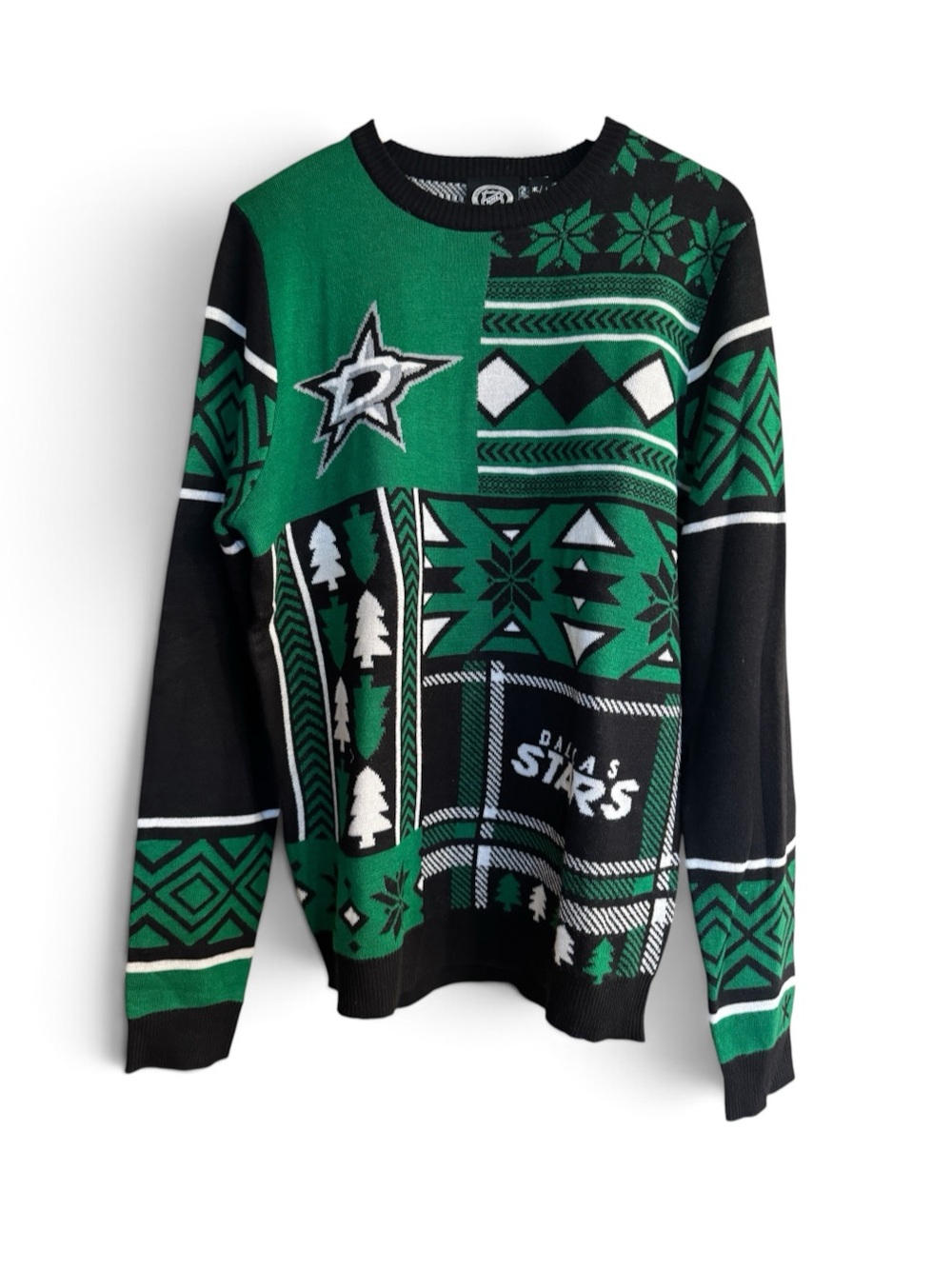 FOCO NHL Dallas Stars Busy Block Ugly Christmas Knit Sweater Mens XL